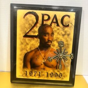 2Pac Black and Gold Wall Clock